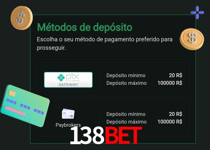 O cassino 138Bet oferece uma grande variedade de métodos de pagamento